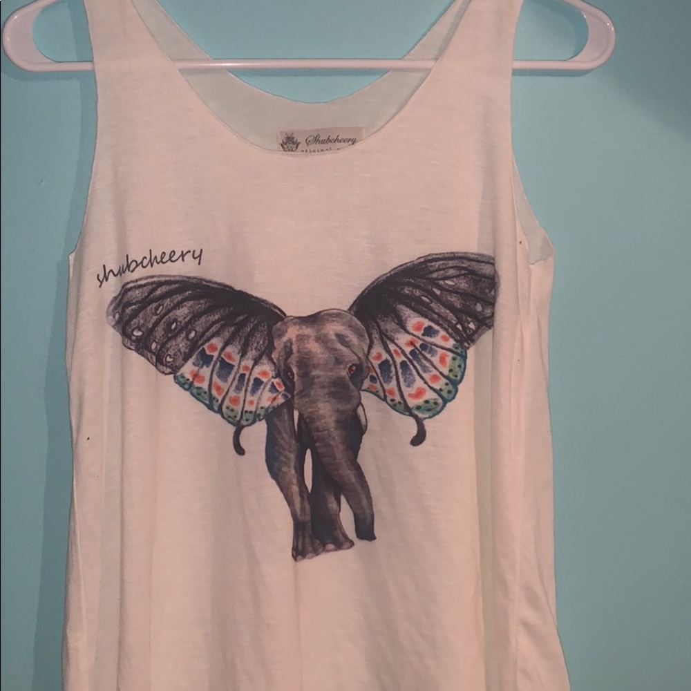 Colorful elephant flowy tank top